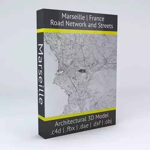 Marseille Road Network and Streets 3D model
