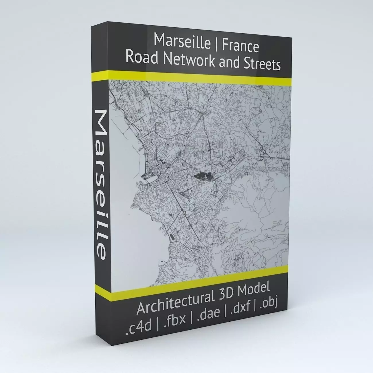 Marseille Road Network and Streets 3D model_0