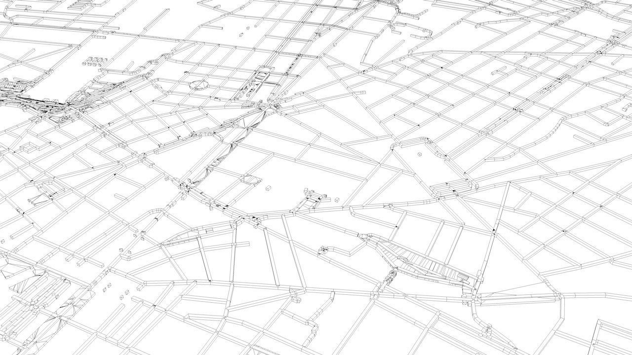 Marseille Road Network and Streets 3D model_11