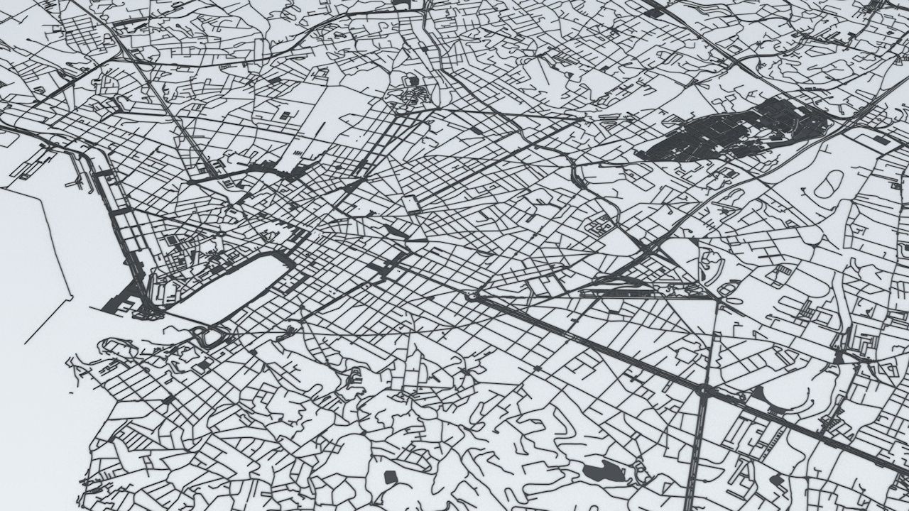Marseille Road Network and Streets 3D model_2