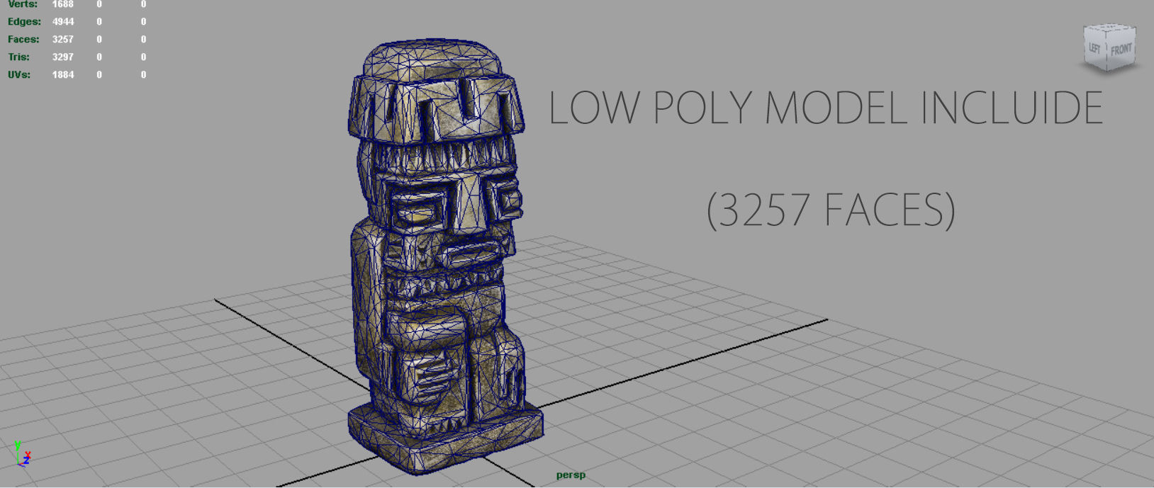 TIWANAKU IDOL Low-poly 3D model_5