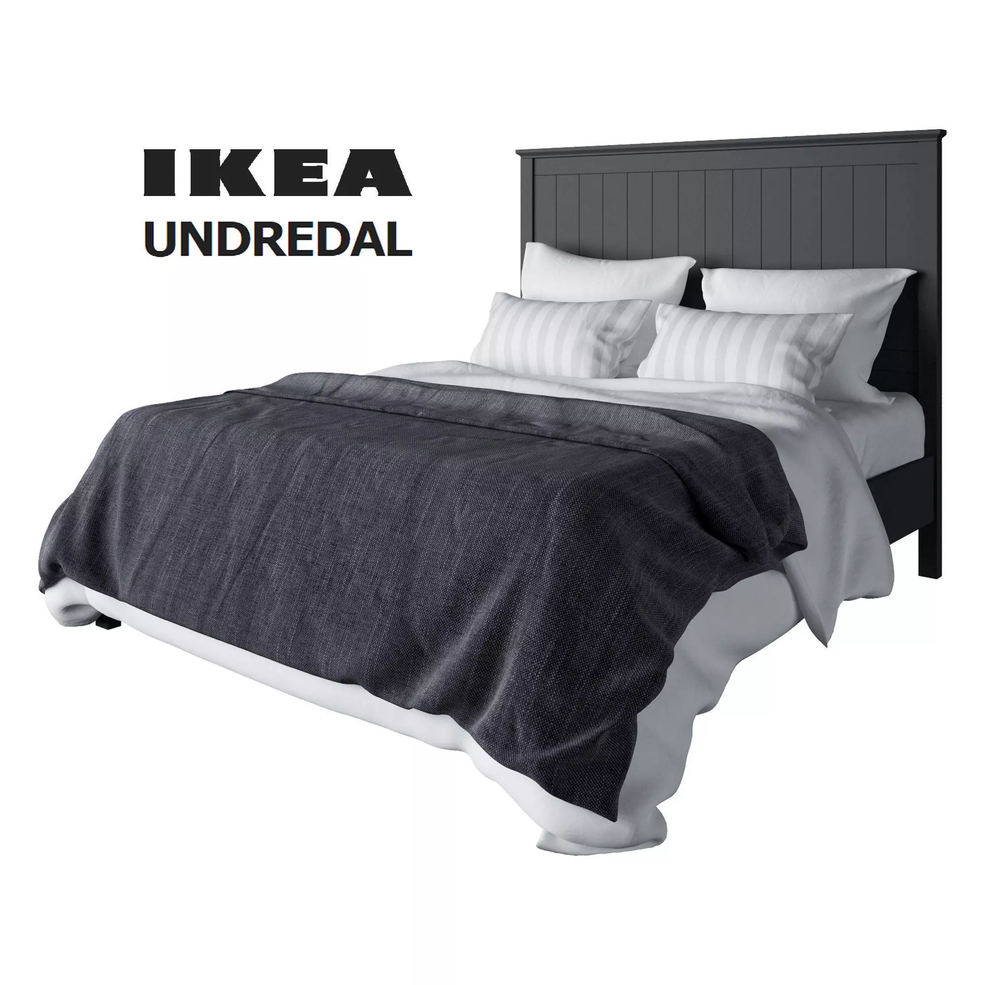Undredal linen bed frame 3D model