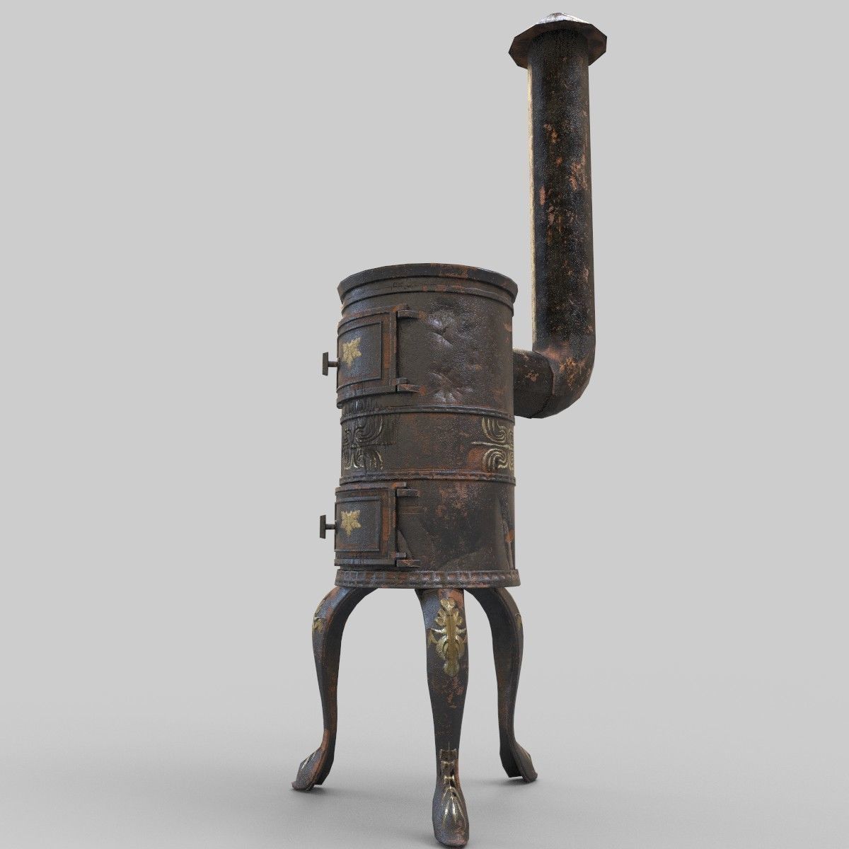 Old Stove Low Poly PBR Low-poly 3D model_3