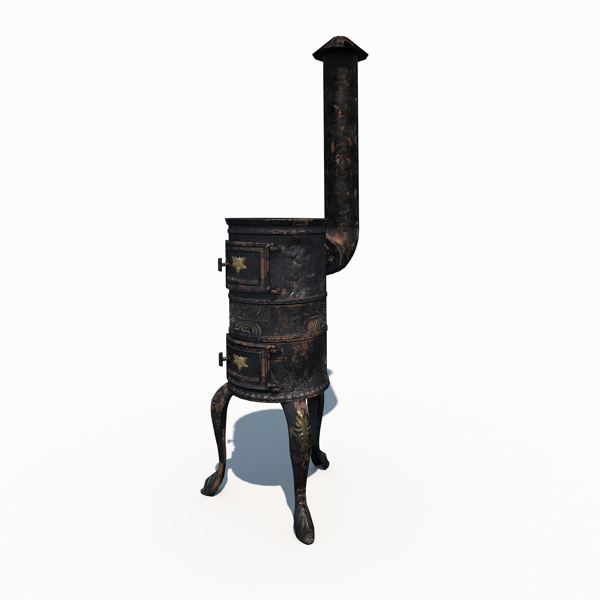 Old Stove Low Poly PBR Low-poly 3D model_8
