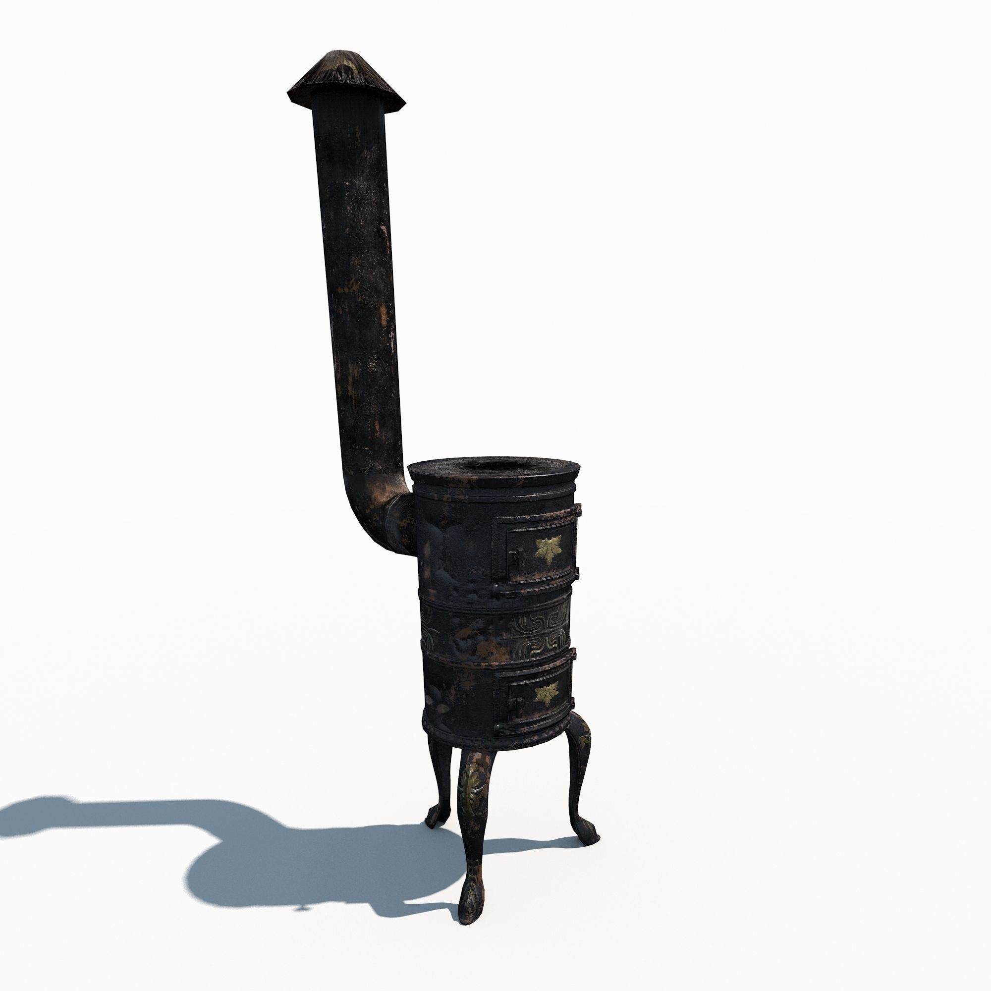 Old Stove Low Poly PBR Low-poly 3D model_5