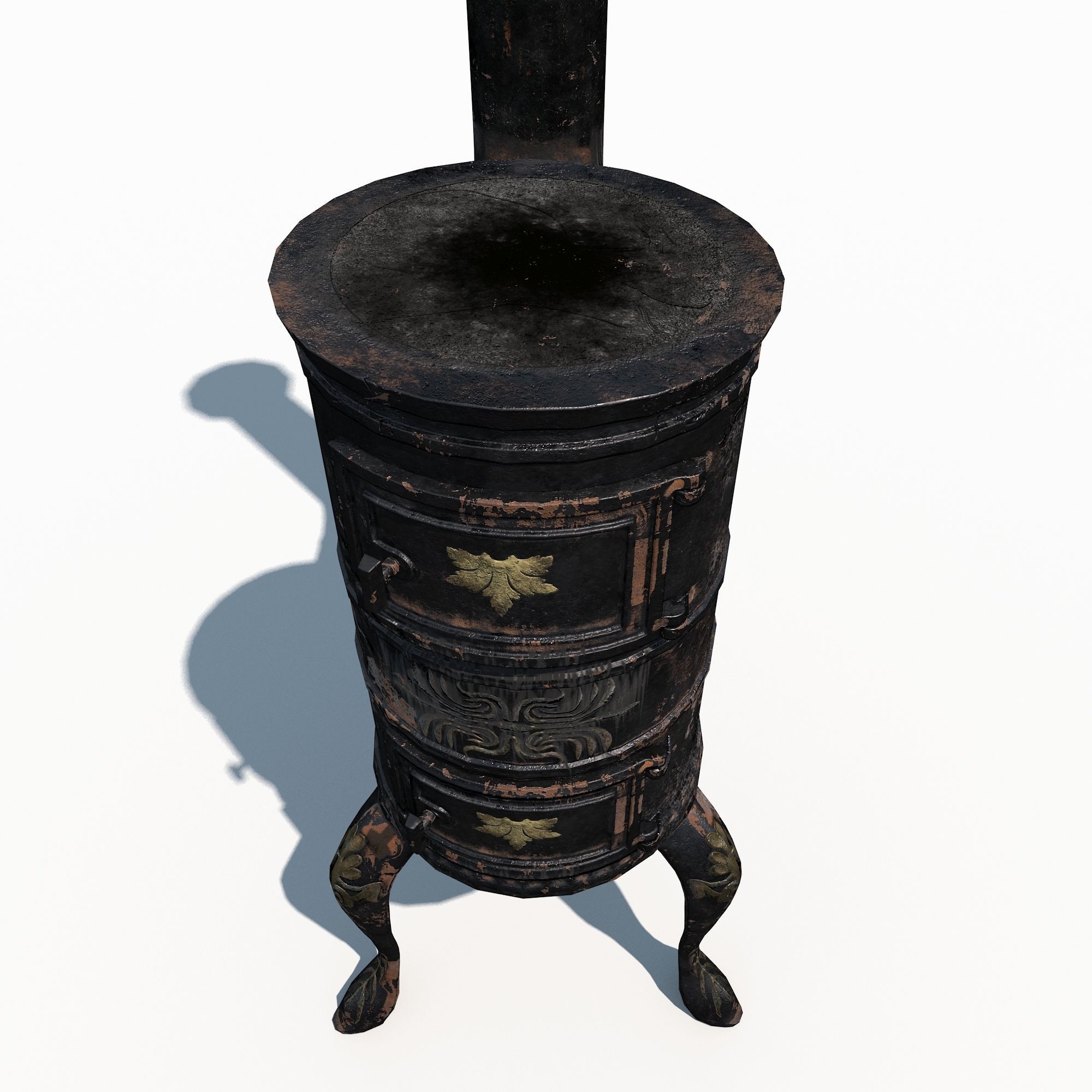 Old Stove Low Poly PBR Low-poly 3D model_11