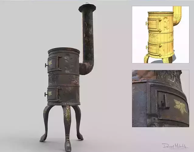 Old Stove Low Poly PBR