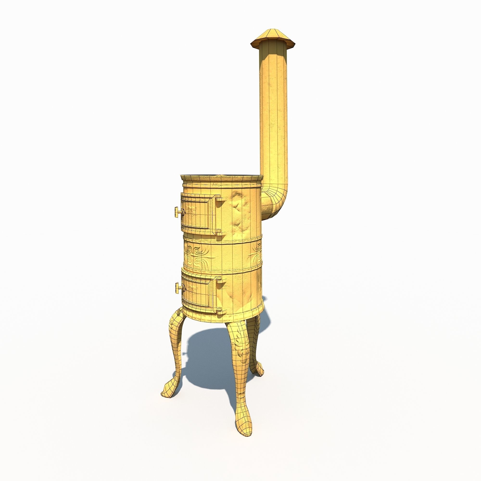 Old Stove Low Poly PBR Low-poly 3D model_9