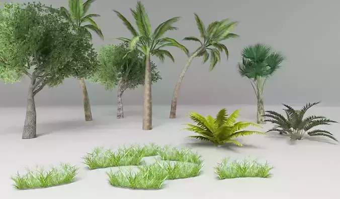 Tree plant gras set
