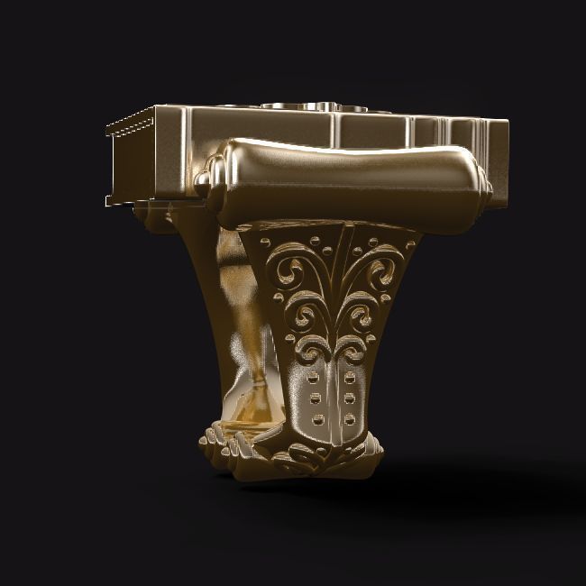 WISDOM ornate gold ring 3D print model_2