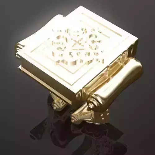 WISDOM ornate gold ring 3D print model