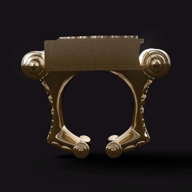 WISDOM ornate gold ring 3D print model_1