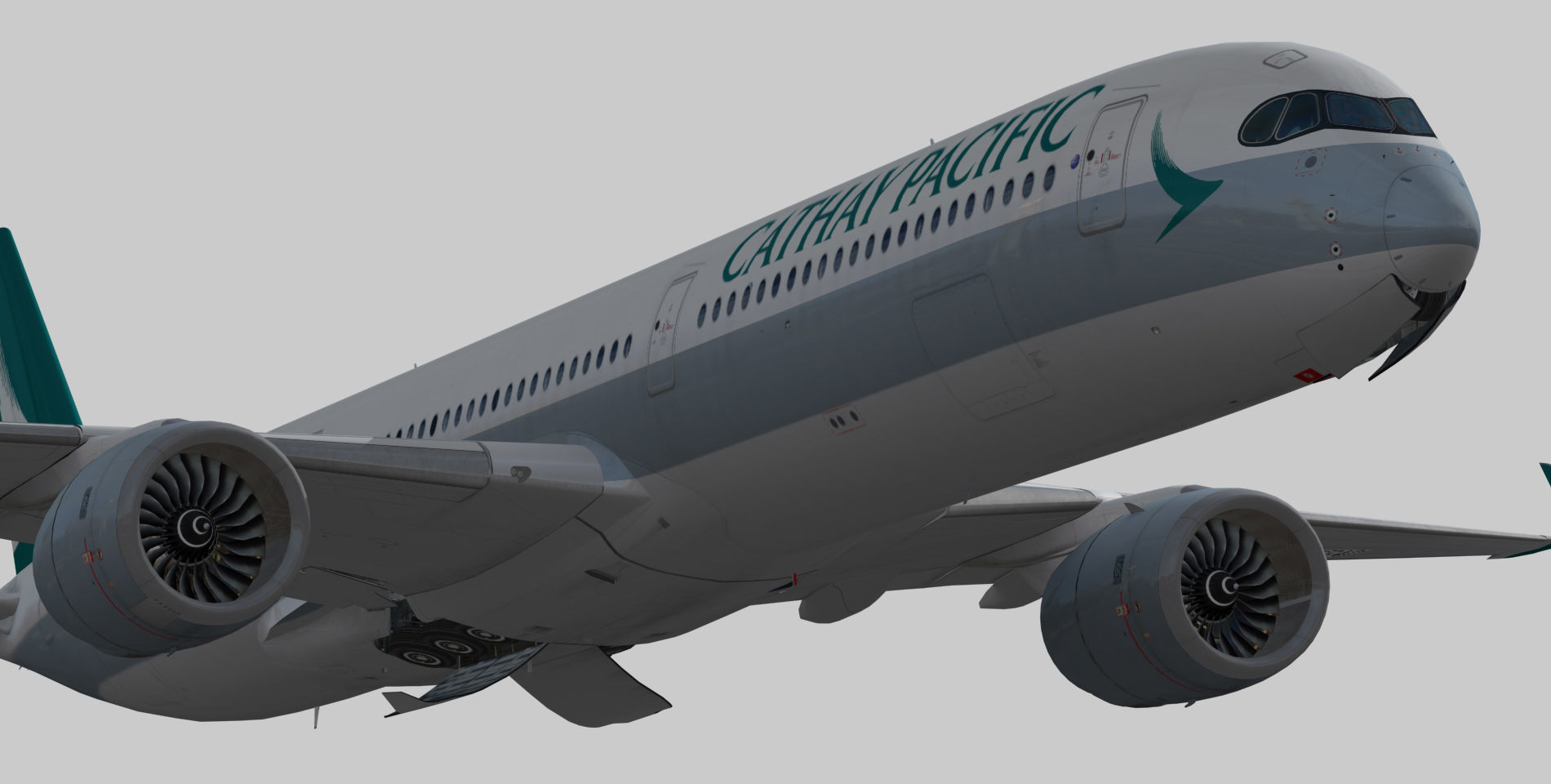 Airbus A350-1000 Cathay Pacific Livery Low-poly 3D model_6