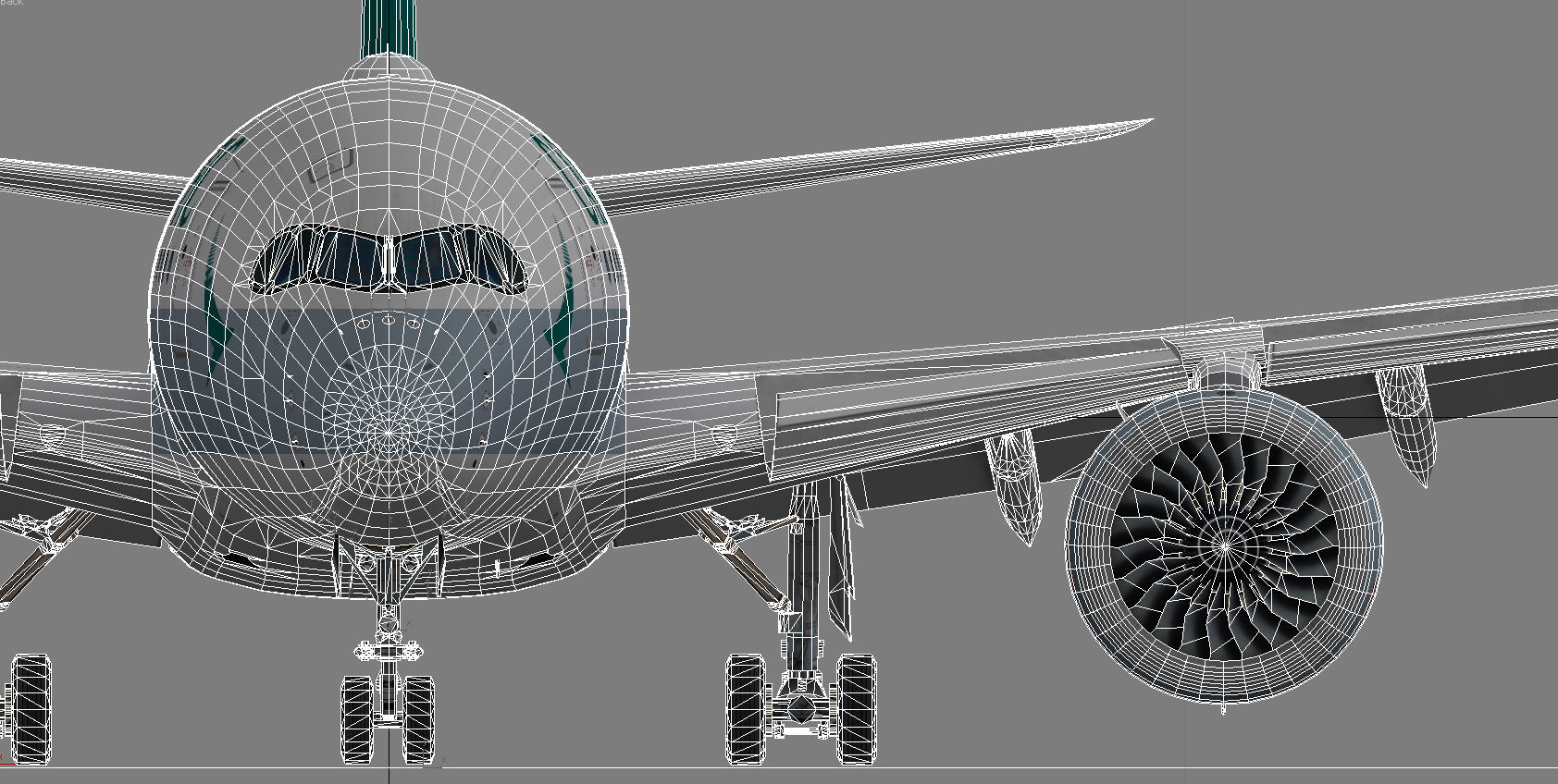 Airbus A350-1000 Cathay Pacific Livery Low-poly 3D model_19