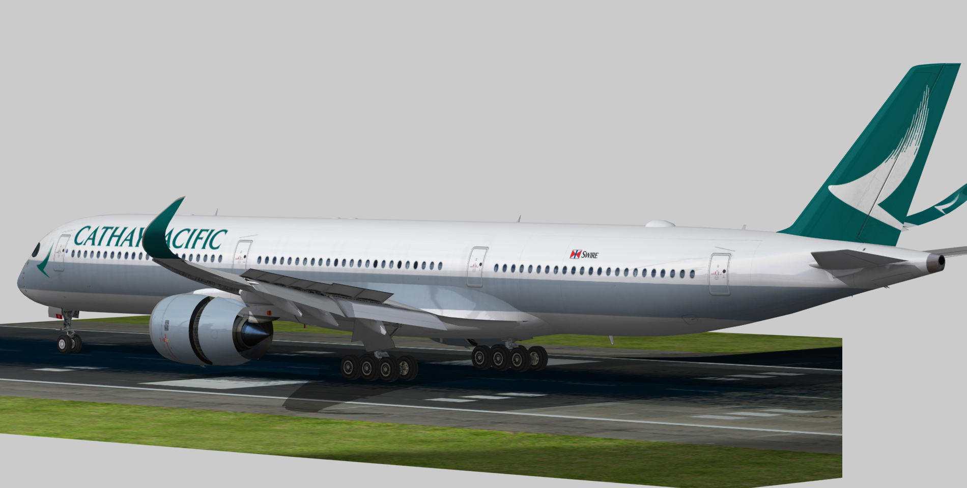 Airbus A350-1000 Cathay Pacific Livery Low-poly 3D model_10