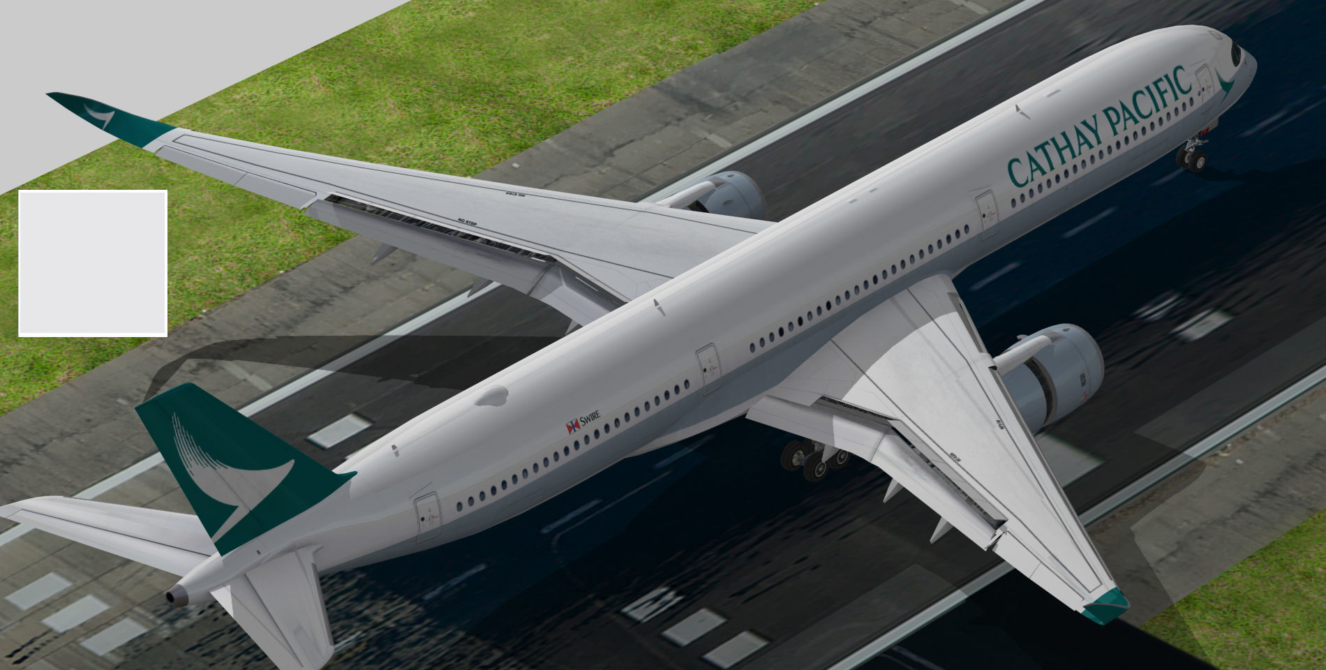 Airbus A350-1000 Cathay Pacific Livery Low-poly 3D model_8