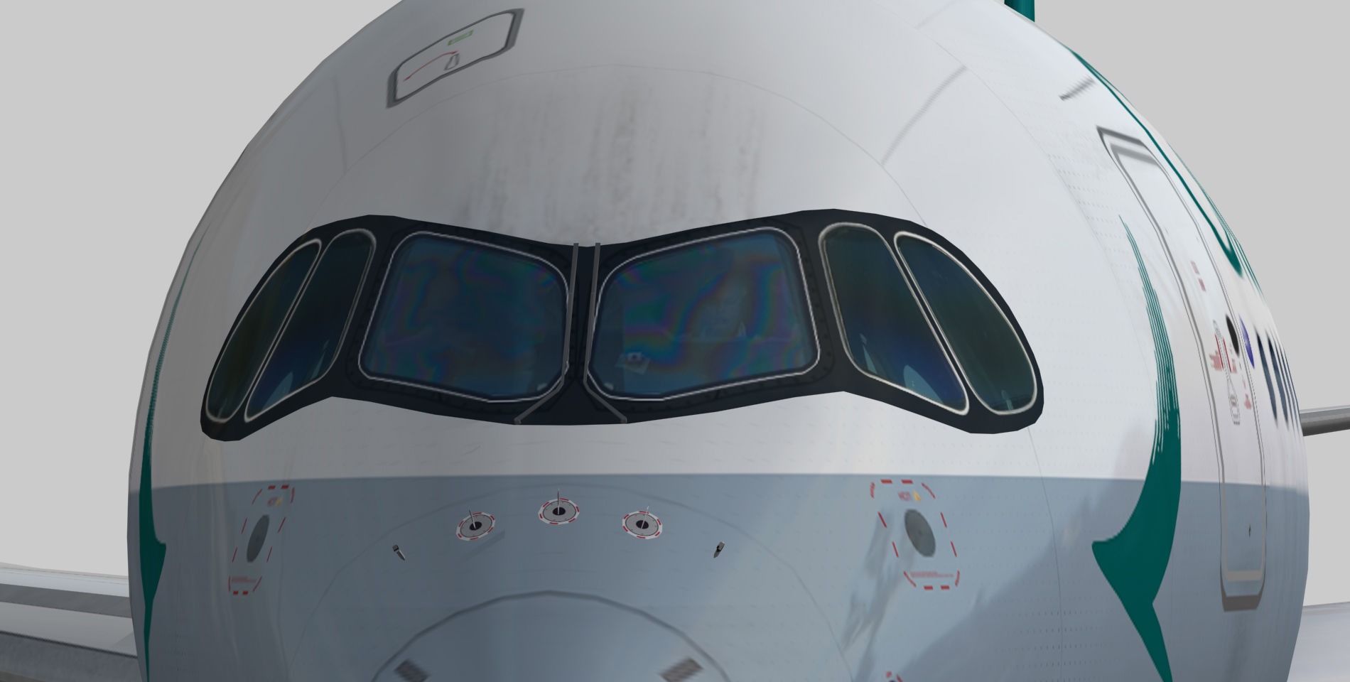 Airbus A350-1000 Cathay Pacific Livery Low-poly 3D model_2