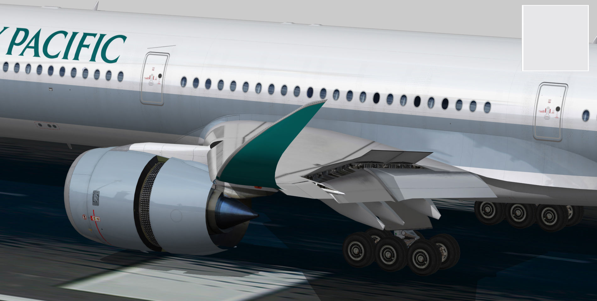 Airbus A350-1000 Cathay Pacific Livery Low-poly 3D model_9