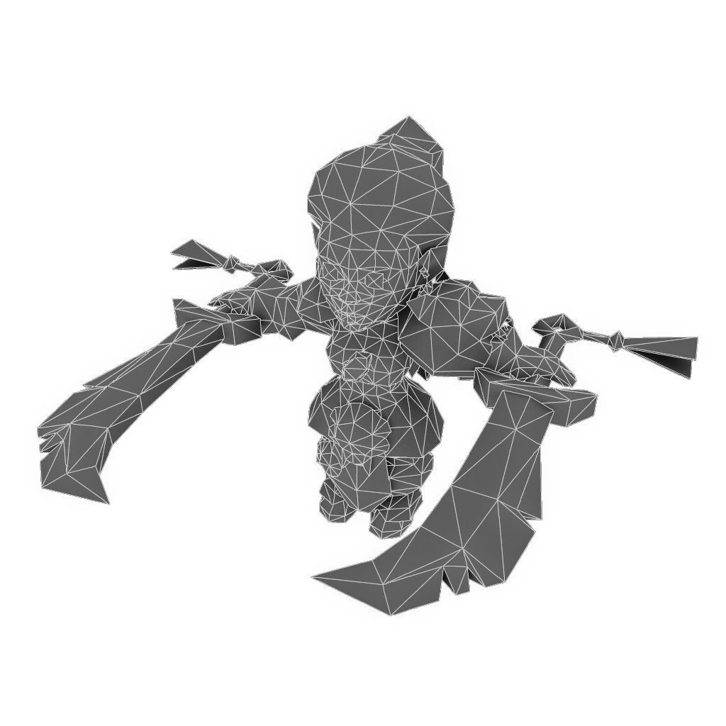 Mini Barbarian Girl Sonya - Low Poly Hand Painted Low-poly 3D model_7