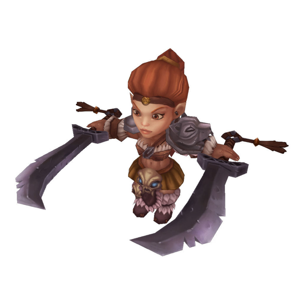 Mini Barbarian Girl Sonya - Low Poly Hand Painted Low-poly 3D model_6