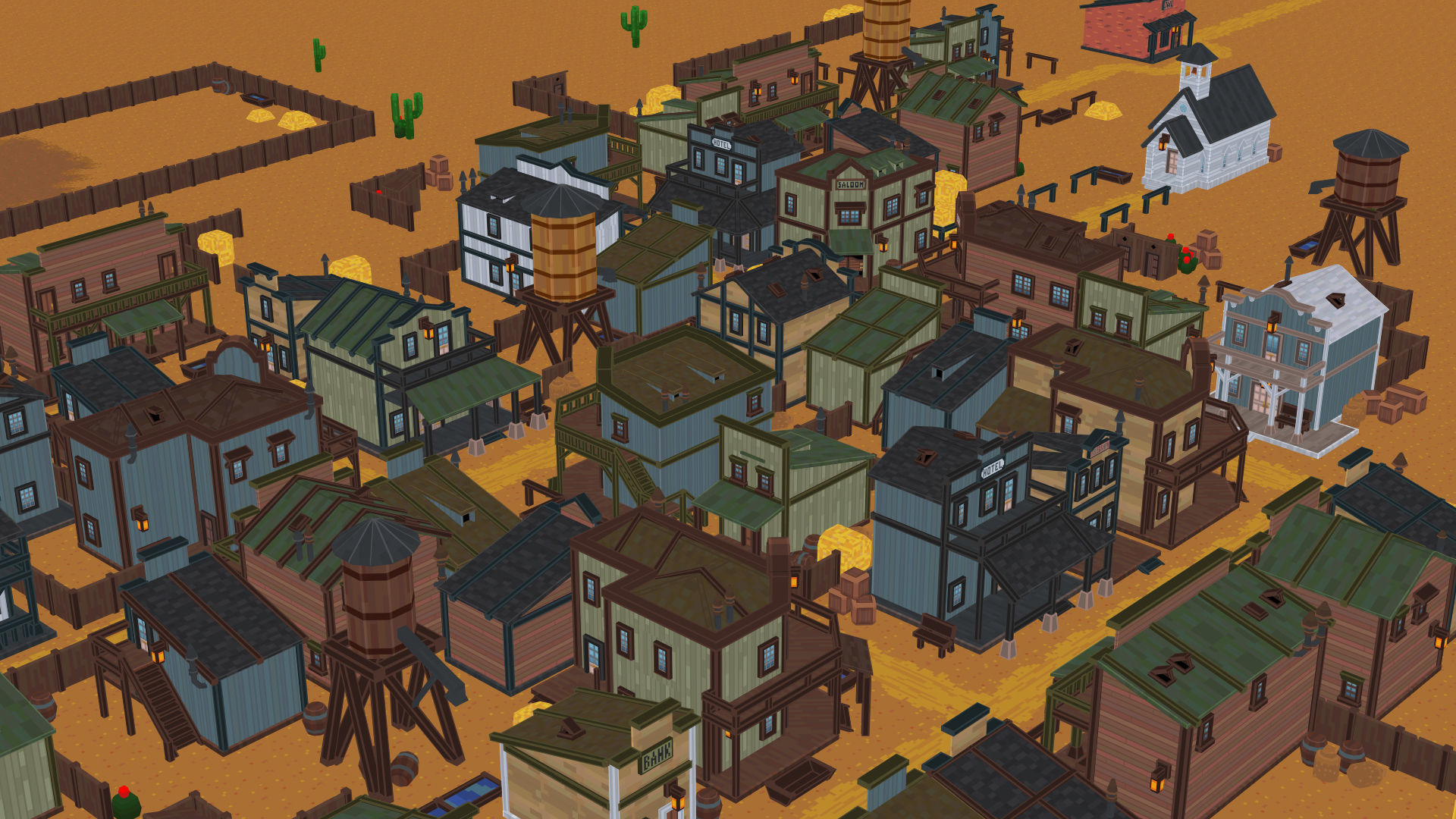 Western Town - Pixel Series Low-poly 3D model_10