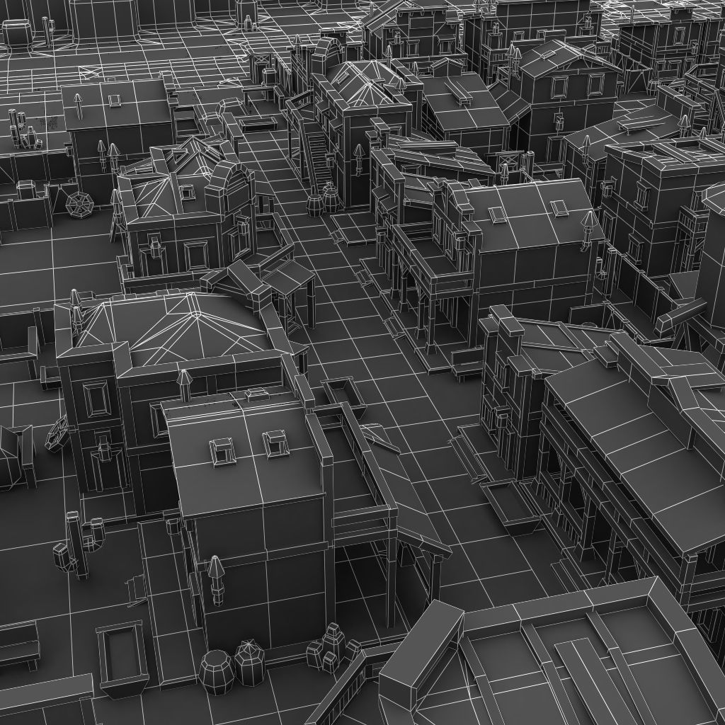 Western Town - Pixel Series Low-poly 3D model_18