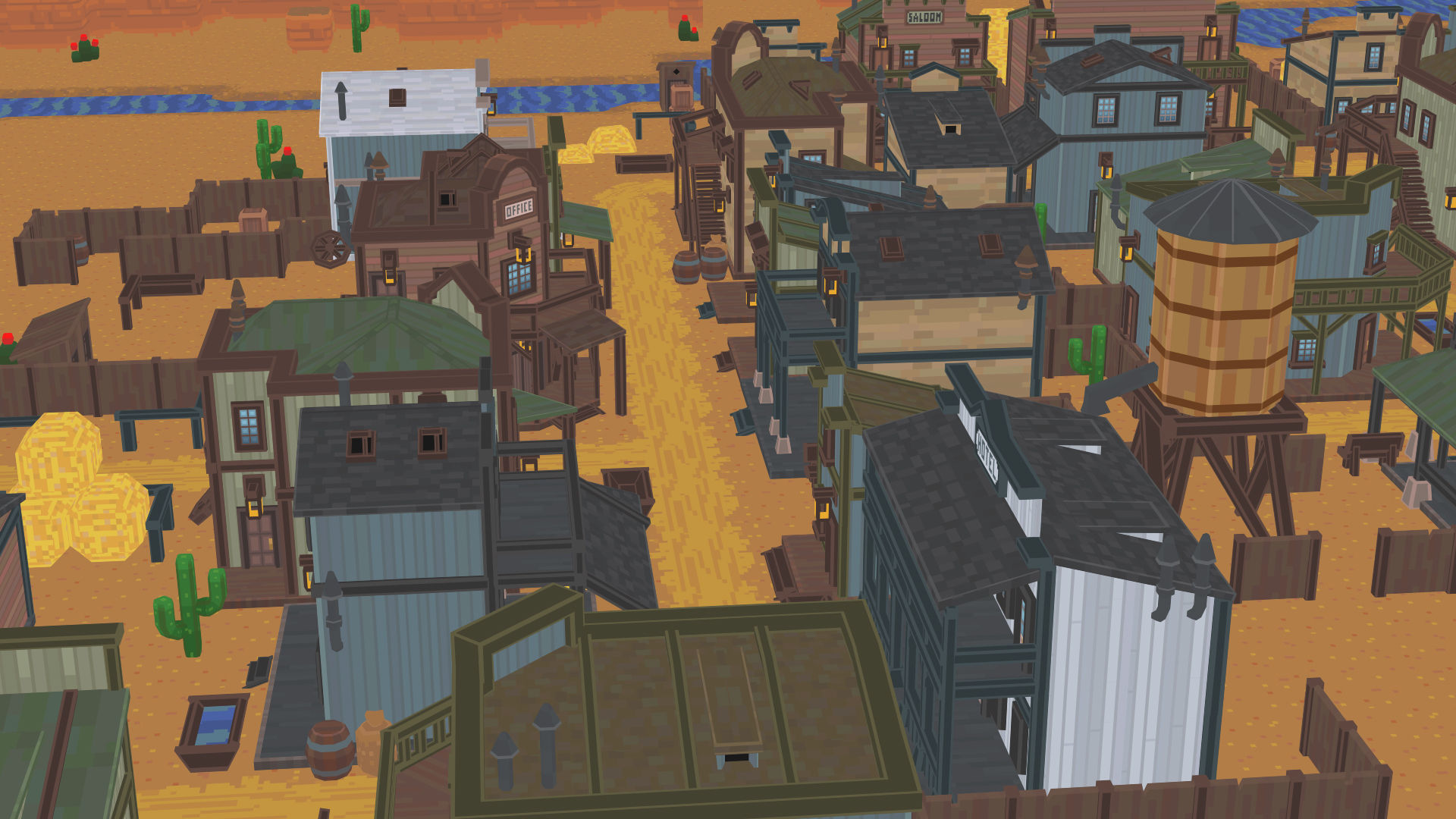 Western Town - Pixel Series Low-poly 3D model_13