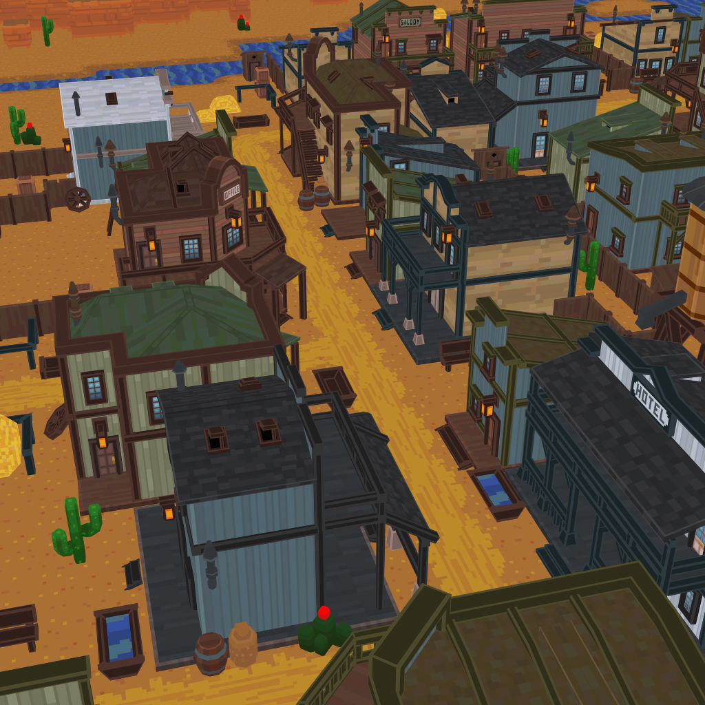 Western Town - Pixel Series Low-poly 3D model_17