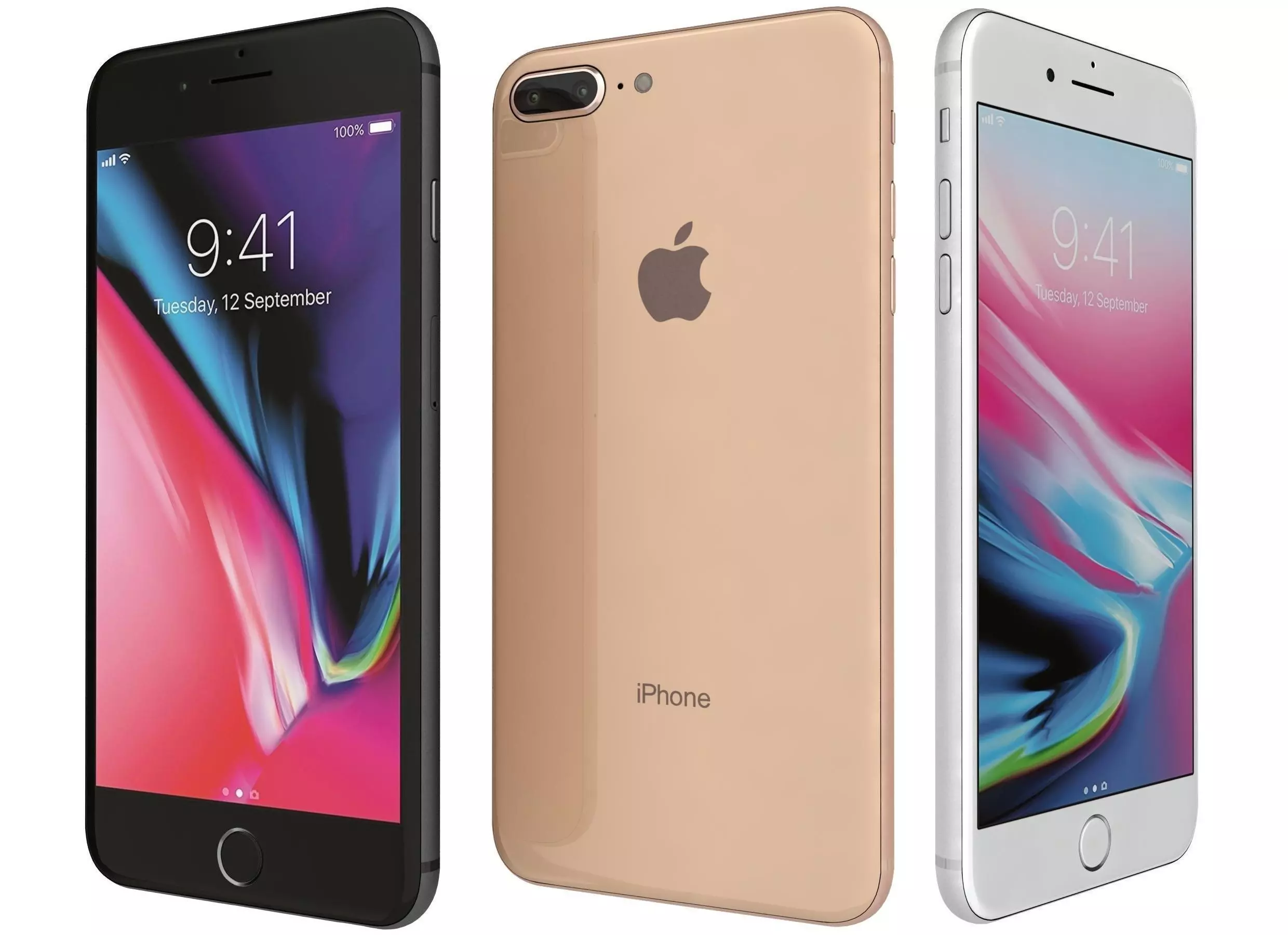 Apple iPhone 8 Plus All Colors 3D model_0