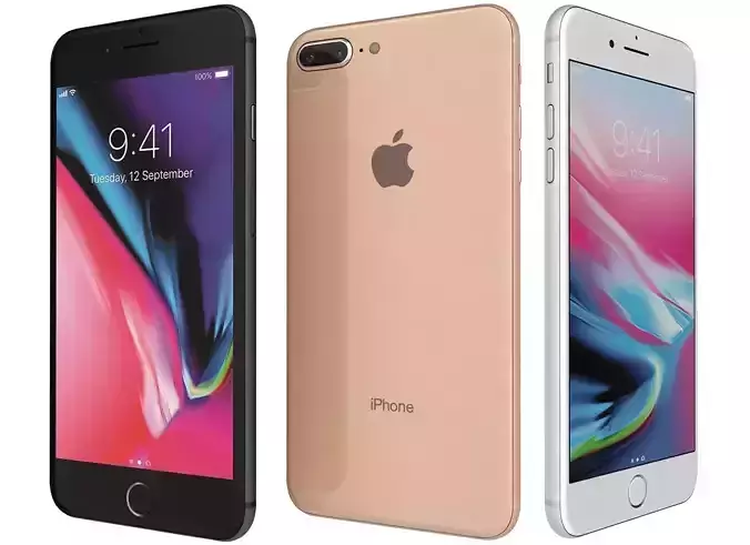 Apple iPhone 8 Plus All Colors 3D model