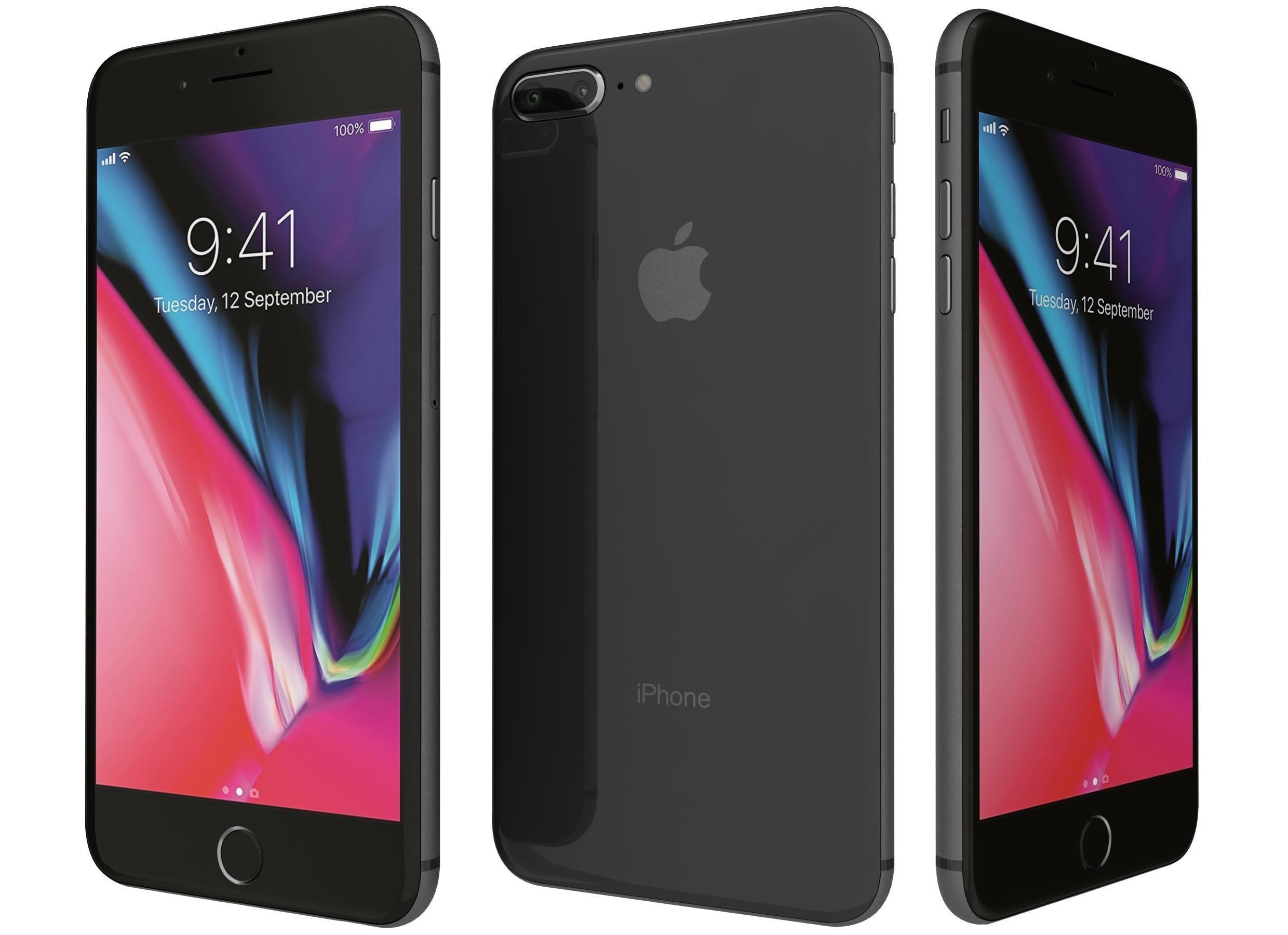 Apple iPhone 8 Plus All Colors 3D model_1