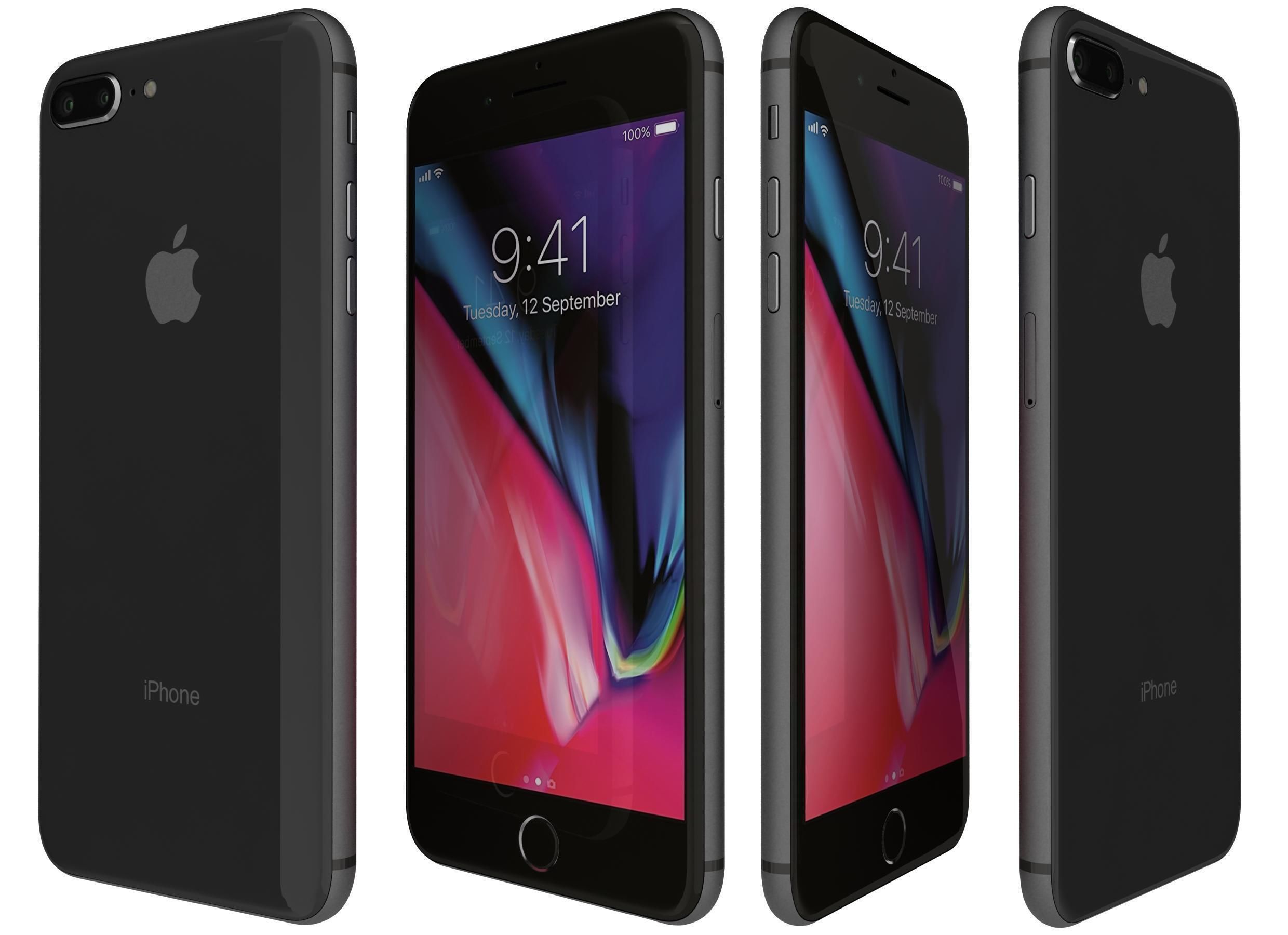 Apple iPhone 8 Plus All Colors 3D model_6