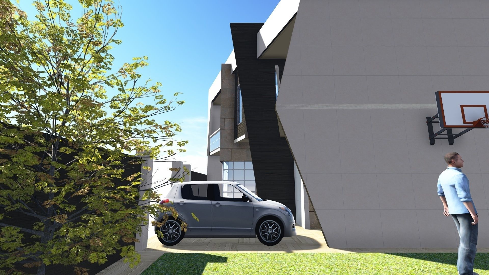 Modern House with plans 130 sq m  3D model_3