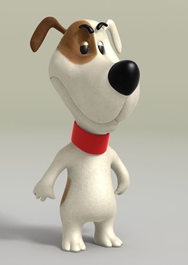 Cartoon Dog Low-poly 3D model_8
