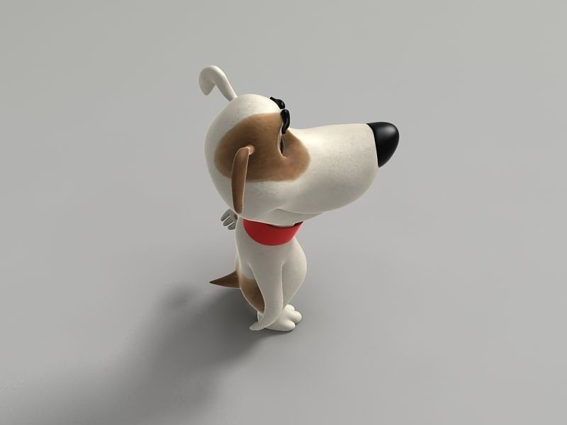 Cartoon Dog Low-poly 3D model_5