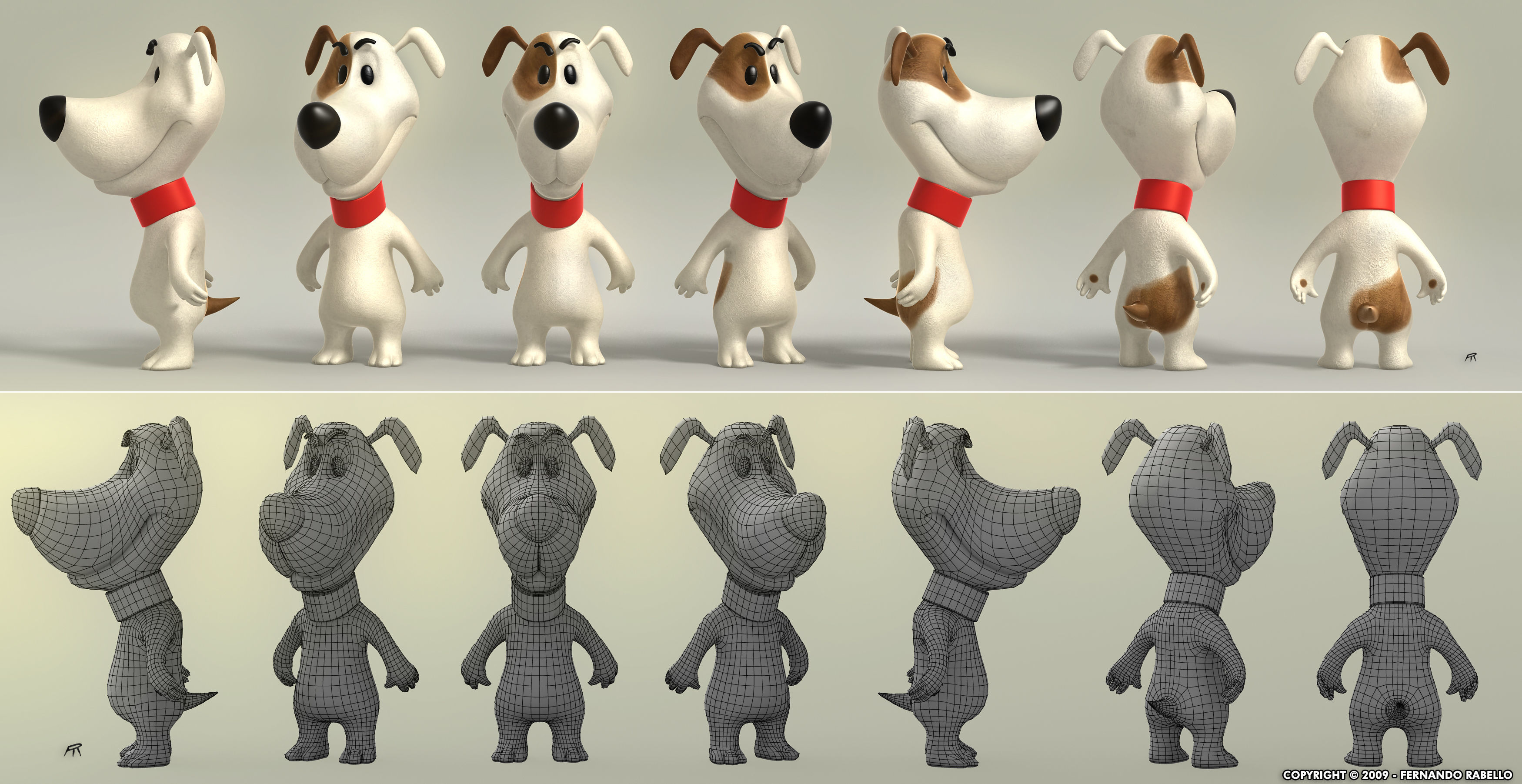 Cartoon Dog Low-poly 3D model_10