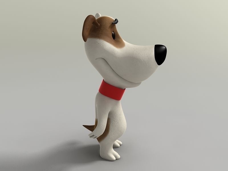 Cartoon Dog Low-poly 3D model_2