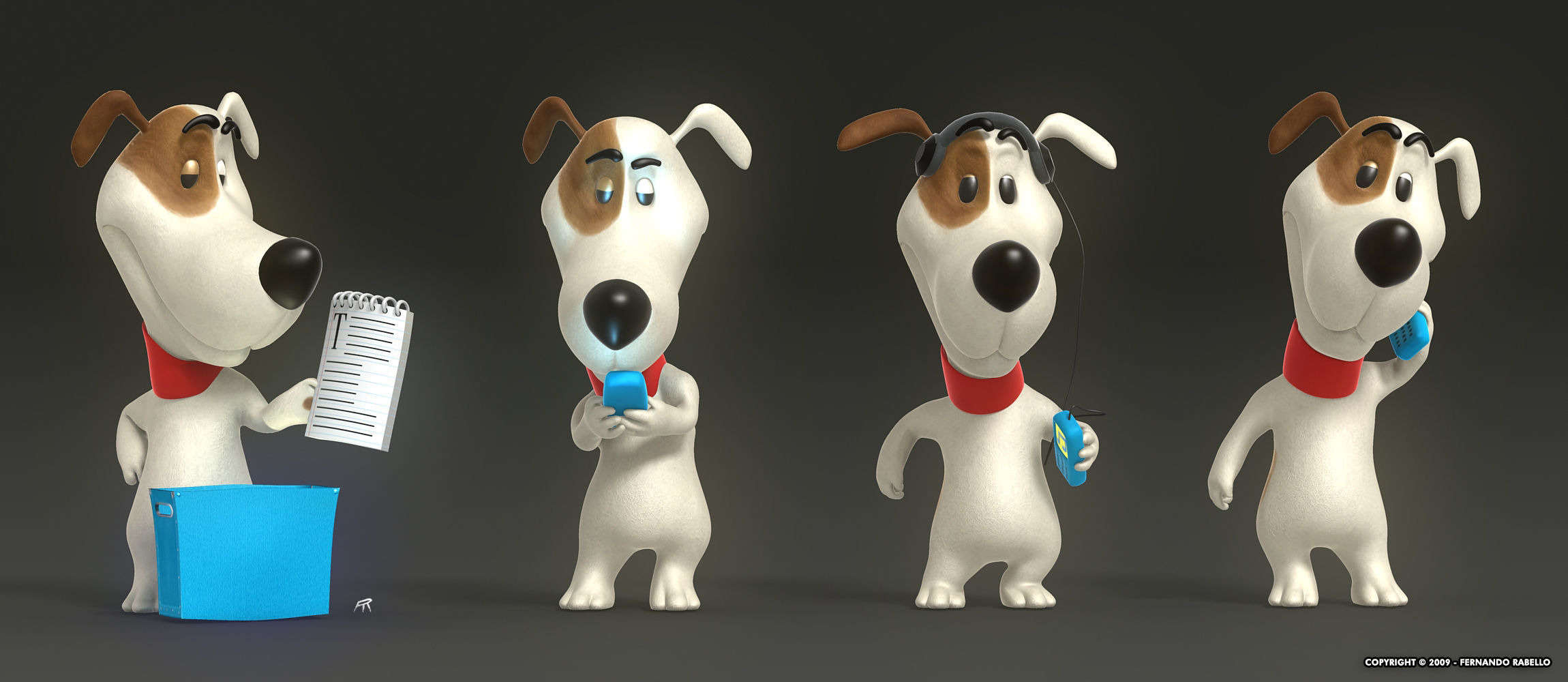 Cartoon Dog Low-poly 3D model_6