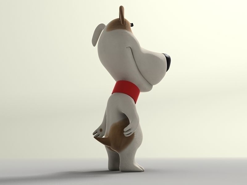 Cartoon Dog Low-poly 3D model_3