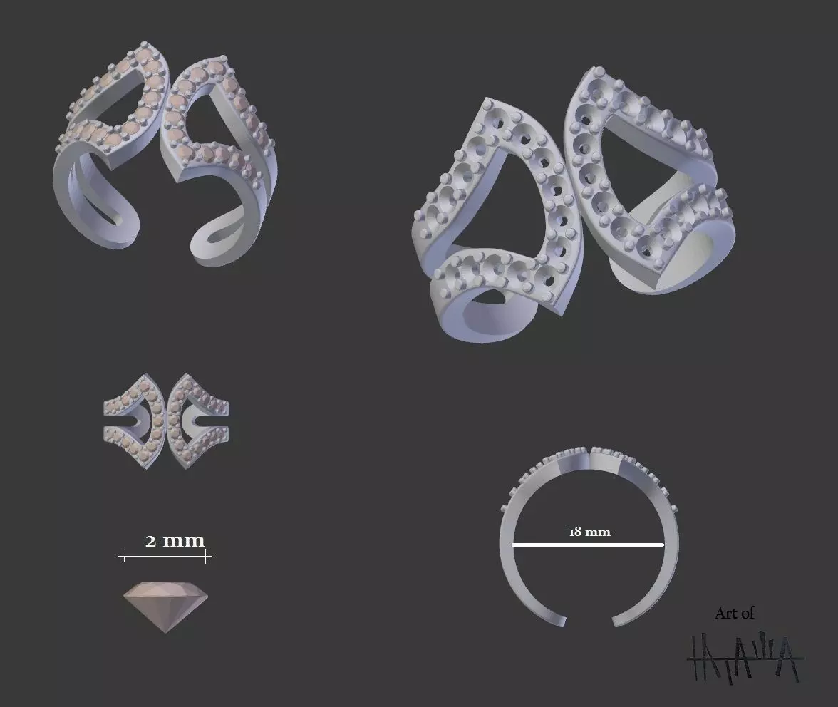 Dimensionless ring 3D print model