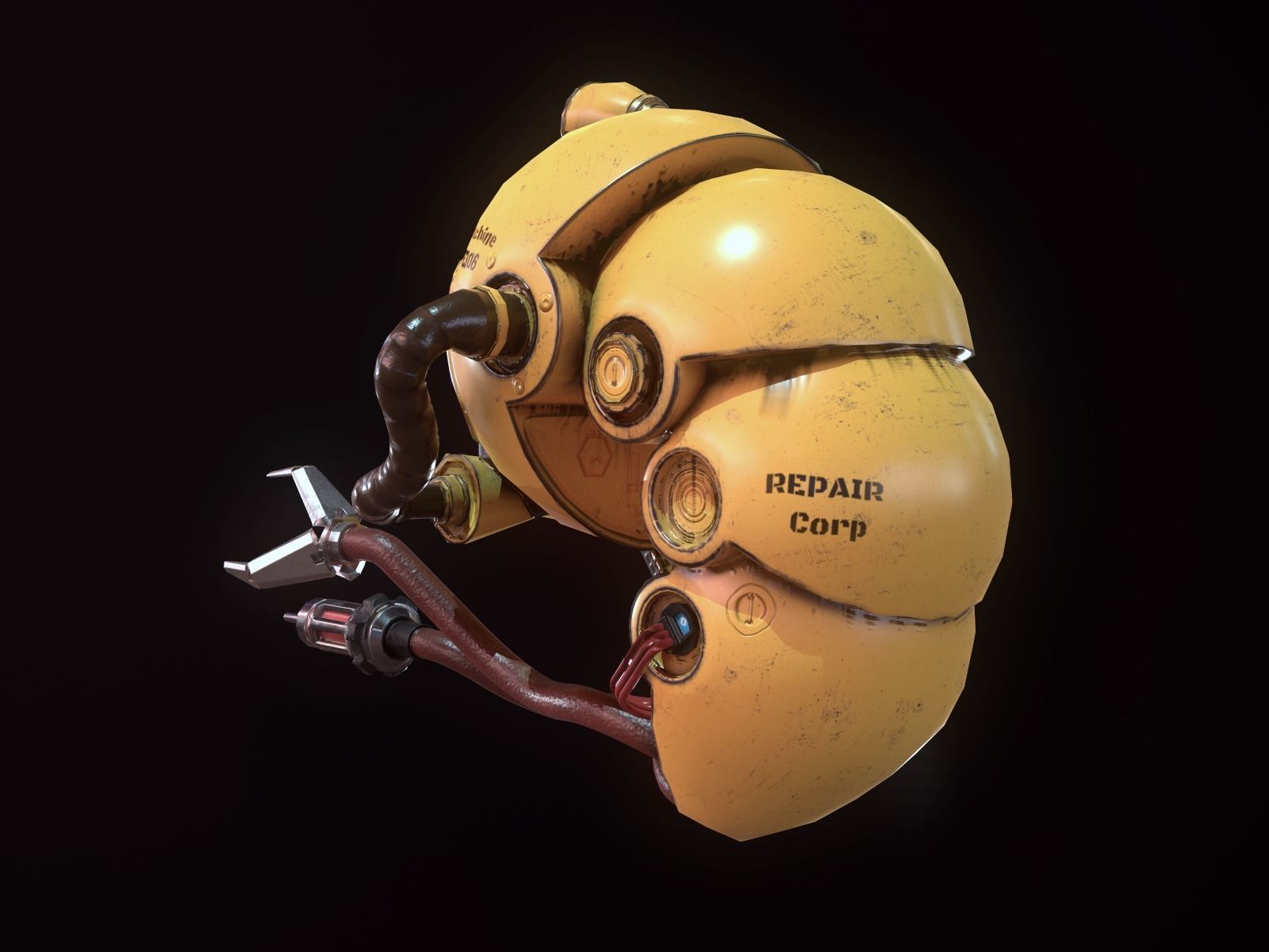 Repair Drone Low-poly 3D model_5