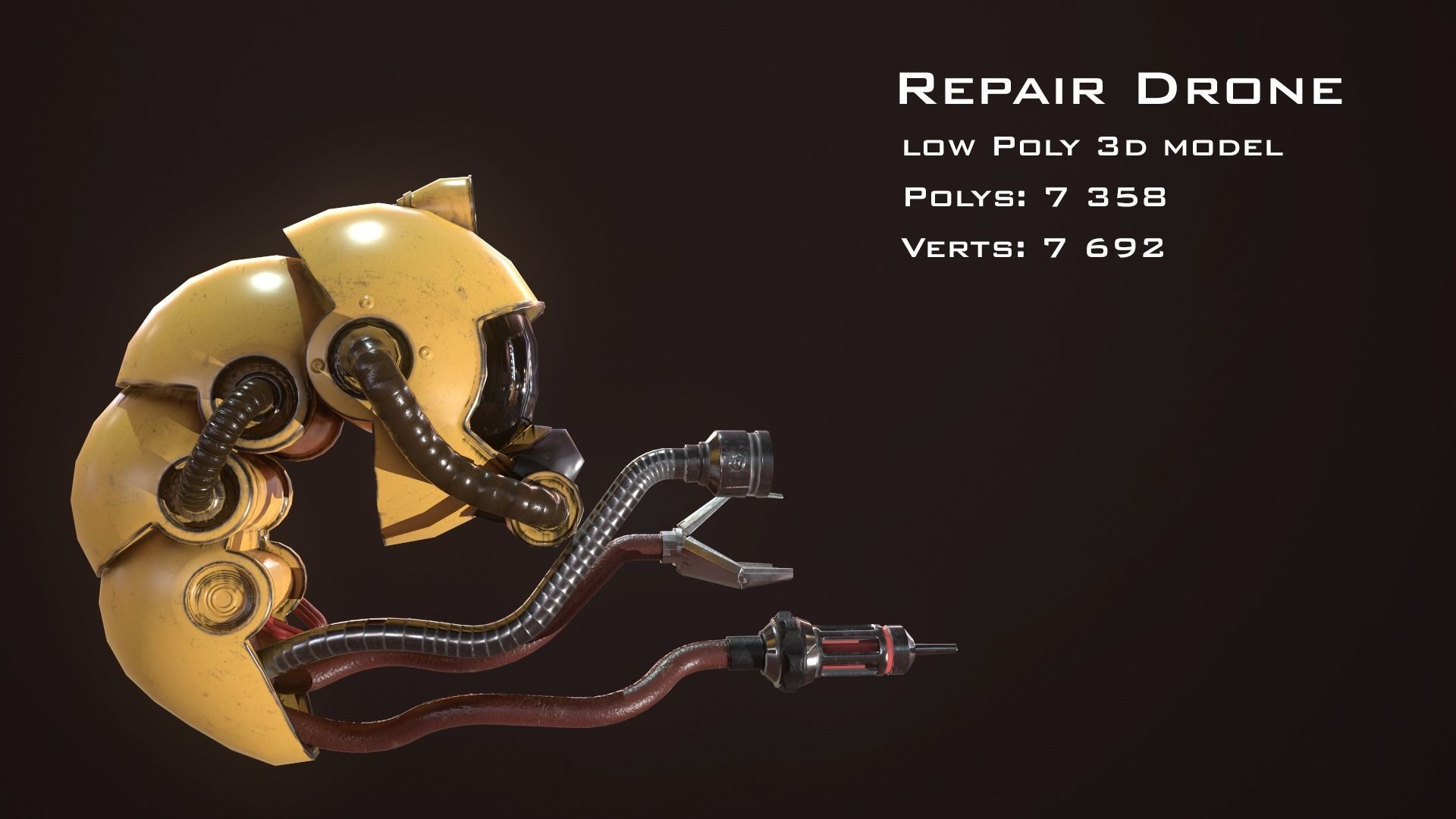 Repair Drone Low-poly 3D model_3