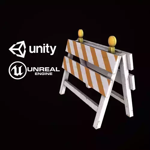 Construction Barrier - PBR Game Ready