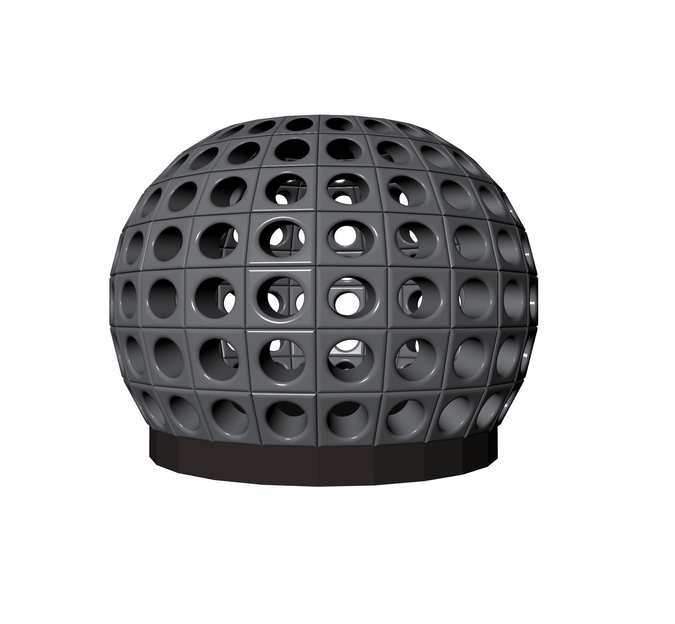 Perforated dome architecture engineering structure 3D model_3