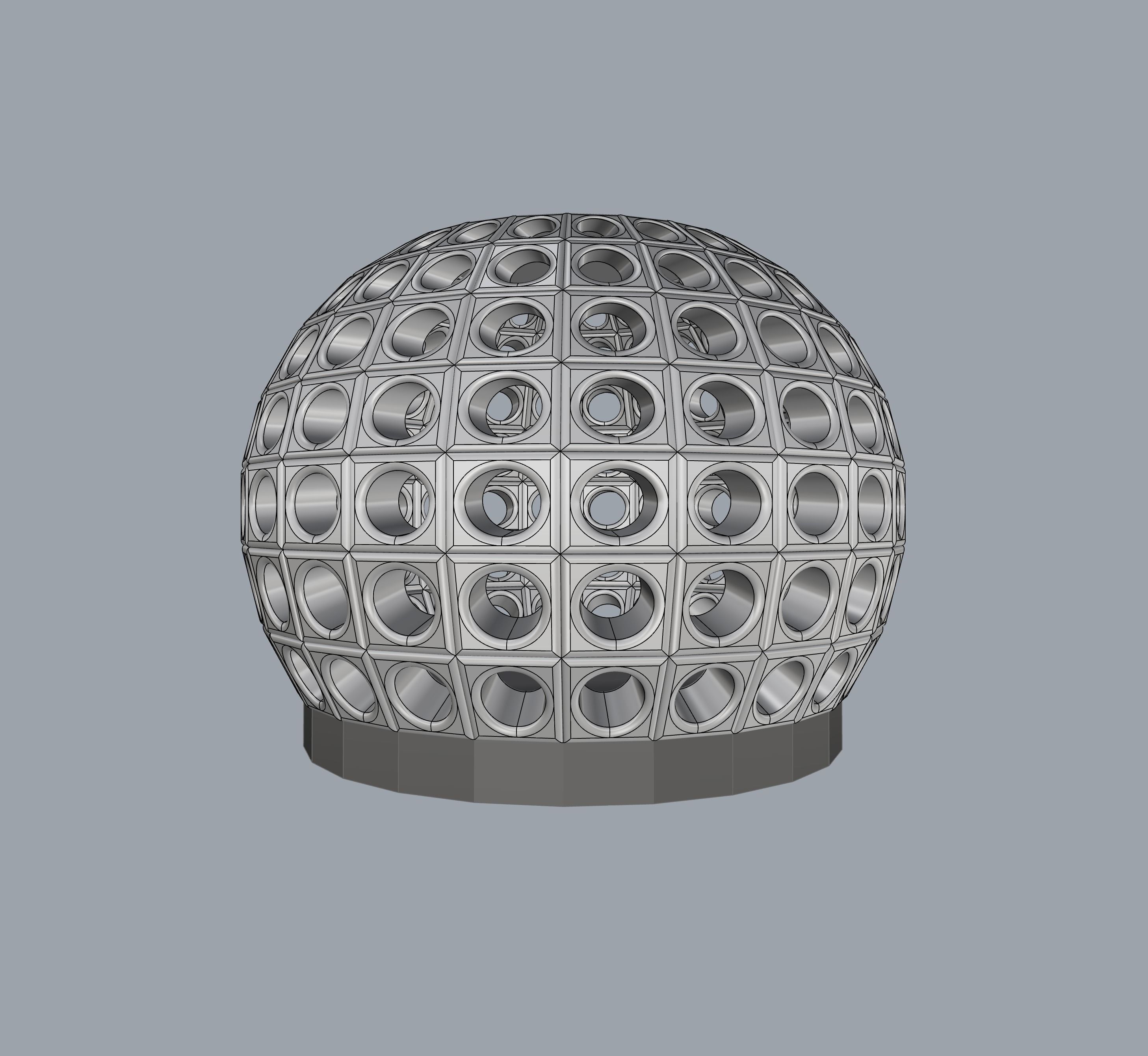 Perforated dome architecture engineering structure 3D model_2
