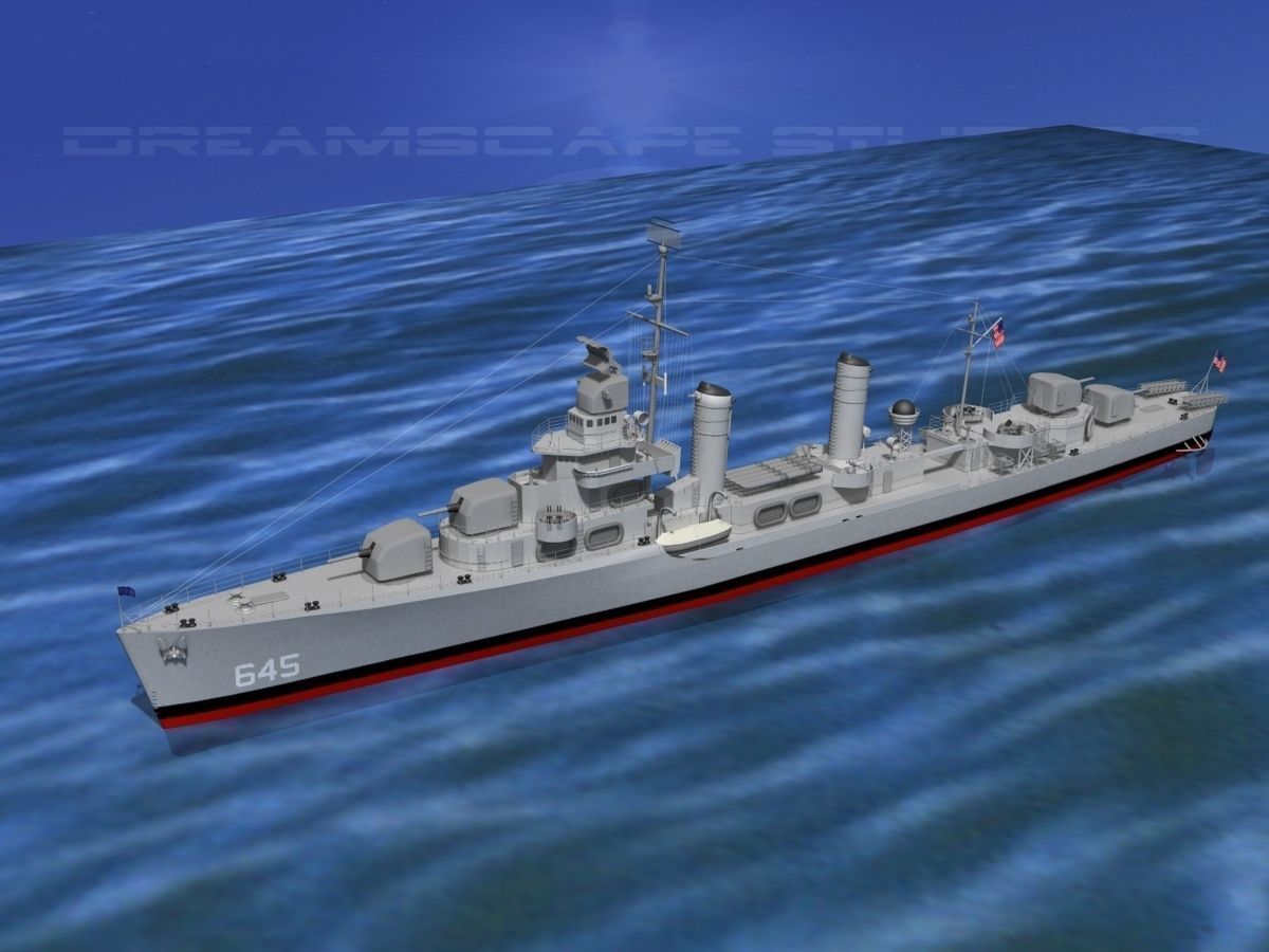 Gleaves Class Destroyer USS Stevenson 3D model_8