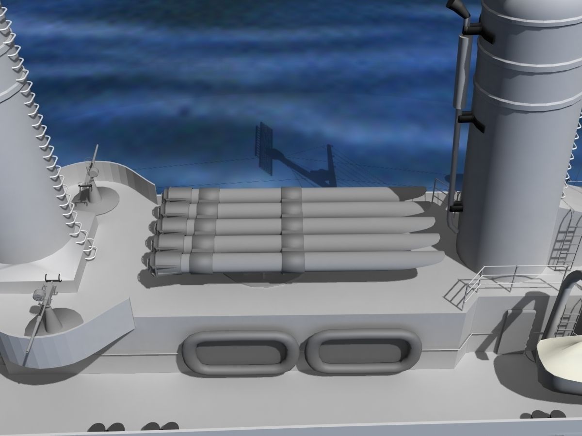 Gleaves Class Destroyer USS Stevenson 3D model_10