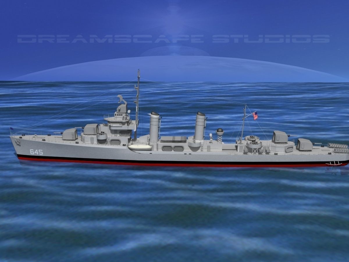 Gleaves Class Destroyer USS Stevenson 3D model_5
