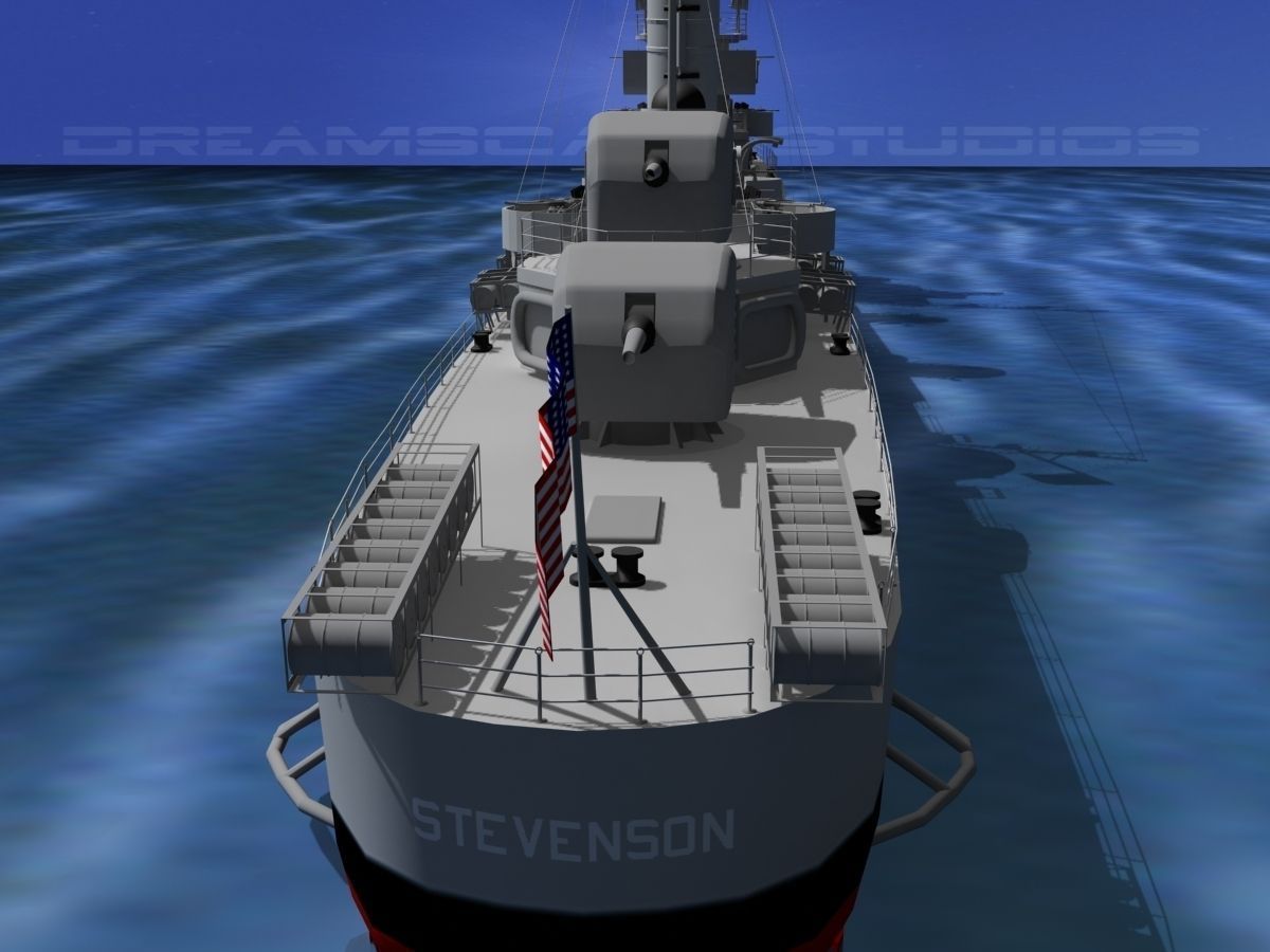 Gleaves Class Destroyer USS Stevenson 3D model_15