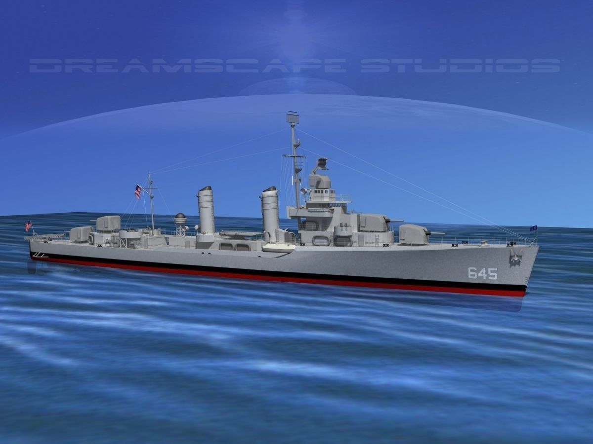 Gleaves Class Destroyer USS Stevenson 3D model_17
